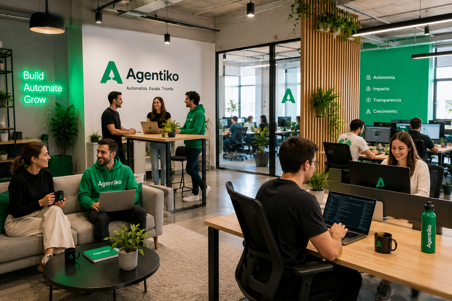 Equip Agentiko treballant en estratègia d'intel·ligència artificial